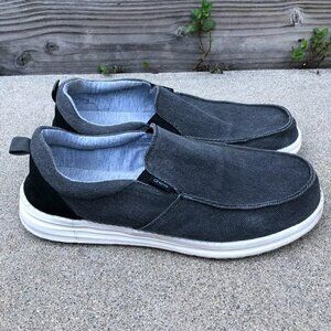 OQQ Slip on Canvas Shoes Men's 12 EU 47 Grey Loafers Sneakers Causal​​​
